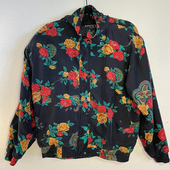 Vintage Floral Bomber Jacket – Bold Retro Vibes! - Picture 1 of 4